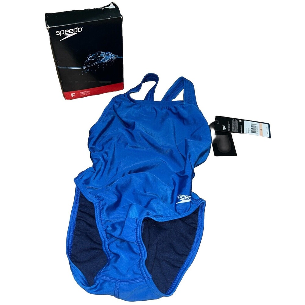 Size 28 Speedo Women's Swimsuit‎ One Piece Prolt Super Pro Solid Adult, Blue